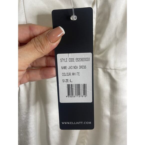 Elliatt X Revolve Jacinda Mini Dress Satin Rhinestone Straps Bridal Party Sz L - Picture 15 of 15